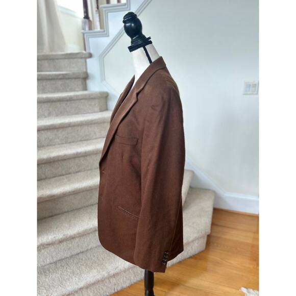 Clubroom Chocolate Brown Cashmere Two Button Blazer 42L - Picture 3 of 8
